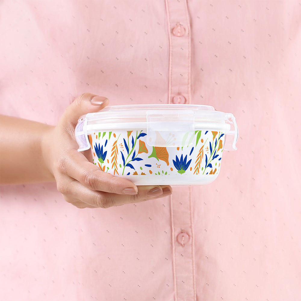 Larah by Borosil Ziva Navy Lunchbox, Set of 4, Blue 400 ml x 4