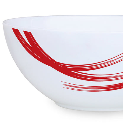 Larah by Borosil Red Stella Snack Bowl with Cover 4 pc Set + 4 Lids
