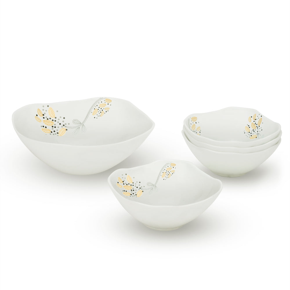 Larah by Borosil Caramel Pudding Set 5 pc Set (Square)