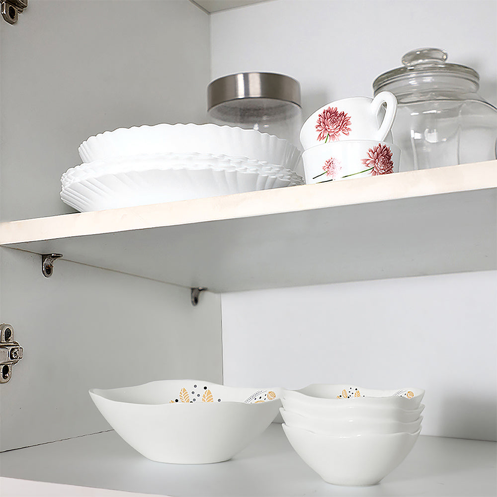 Larah by Borosil Caramel Pudding Set 5 pc Set (Square)