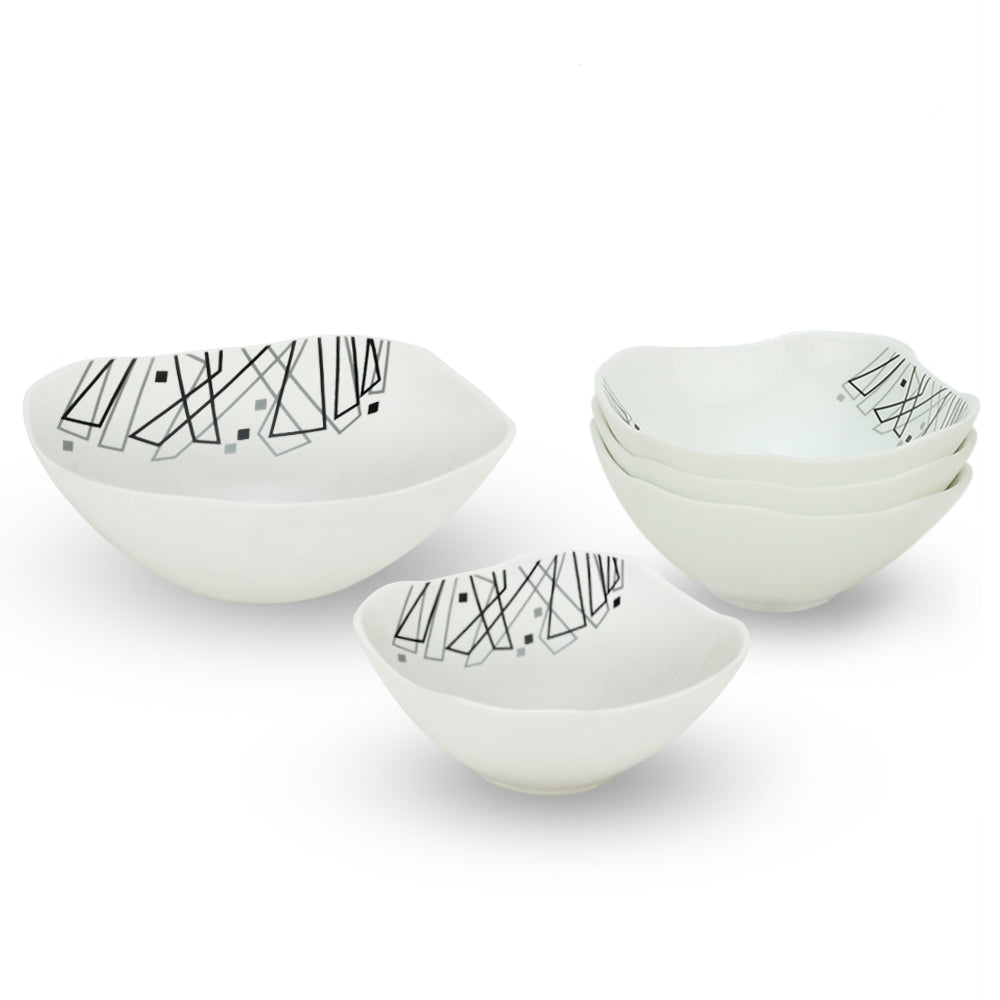 Larah by Borosil Carnival Pudding Set 5 pc Set (Square)