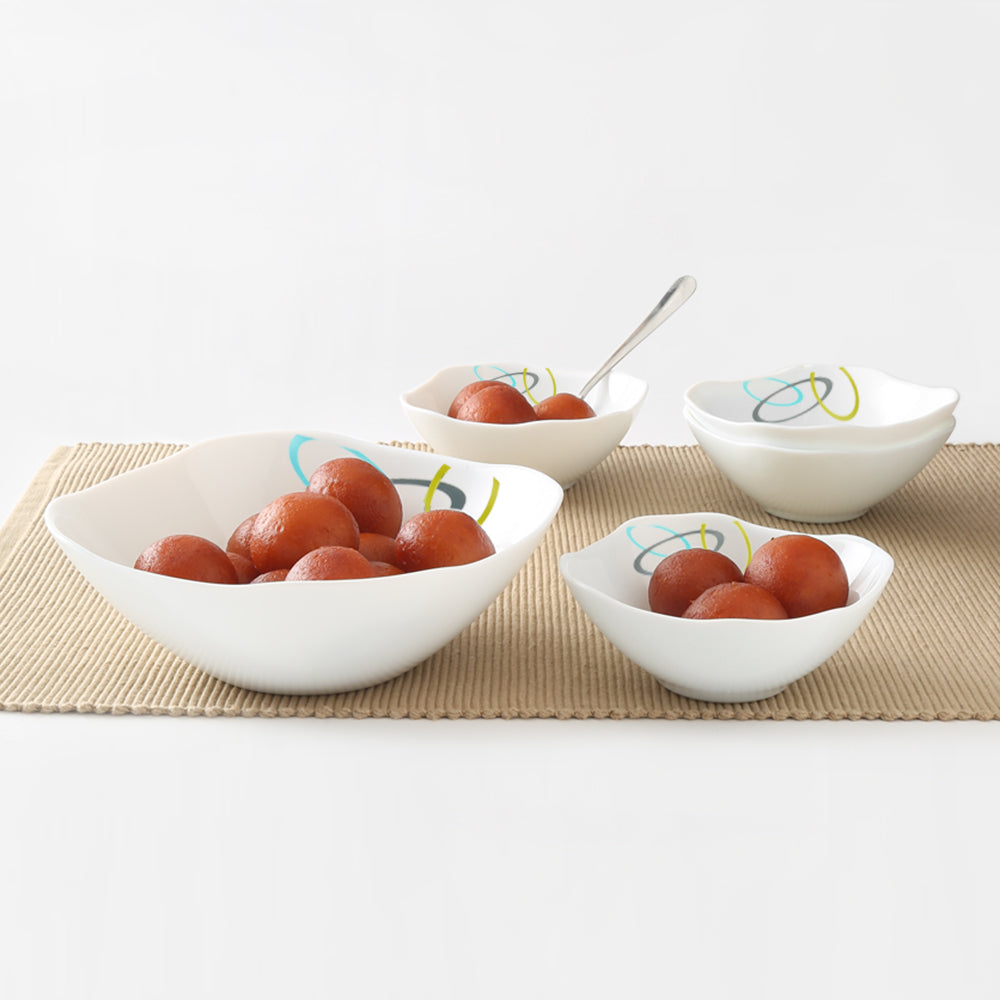 Larah by Borosil Jolly Pudding Set 5 pc Set (Square)