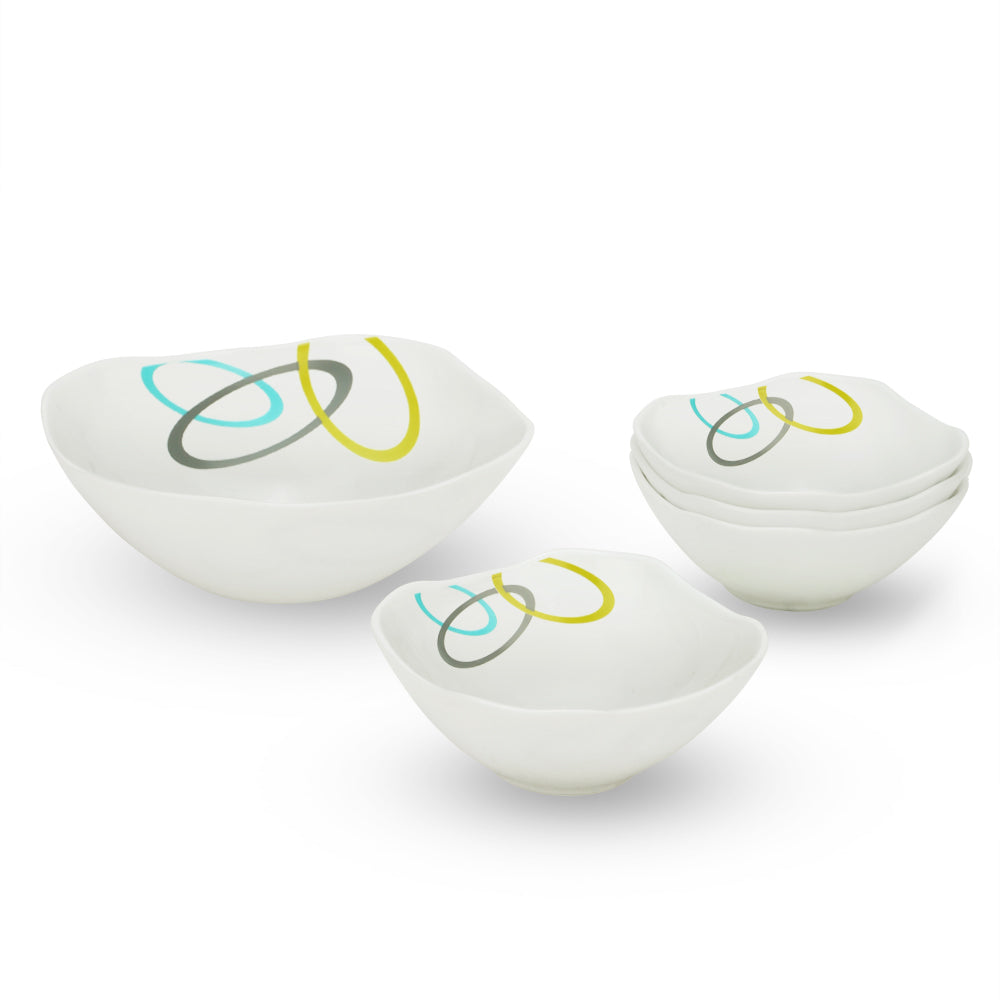 Larah by Borosil Jolly Pudding Set 5 pc Set (Square)
