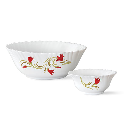 Larah by Borosil Red Lily Pudding Set 5 pc Set