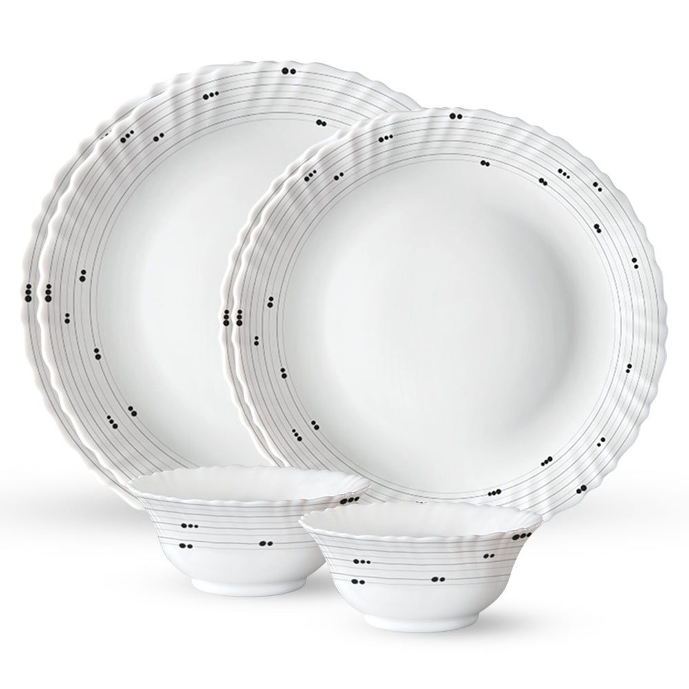 Larah by Borosil, Grey Cosmic Dinner Set 6 pc Set: Serves 2