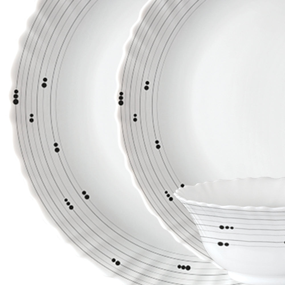 Larah by Borosil, Grey Cosmic Dinner Set 6 pc Set: Serves 2
