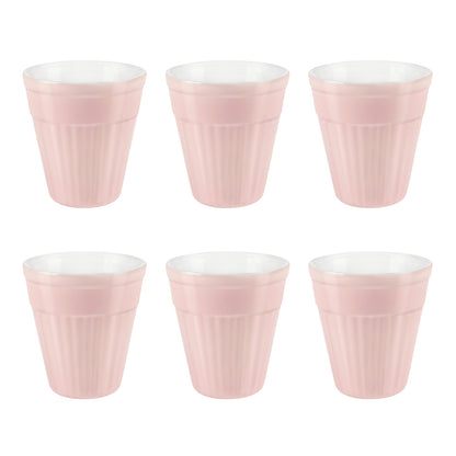 Larah By Borosil Kulhad Set of 6, Pastel Pink, 200ml 200 ml x 6