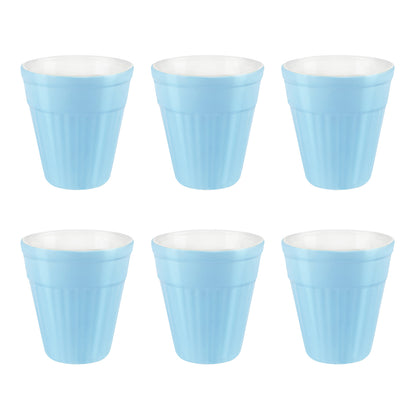 Larah By Borosil Kulhad Set of 6, Powder Blue, 200ml 200 ml x 6