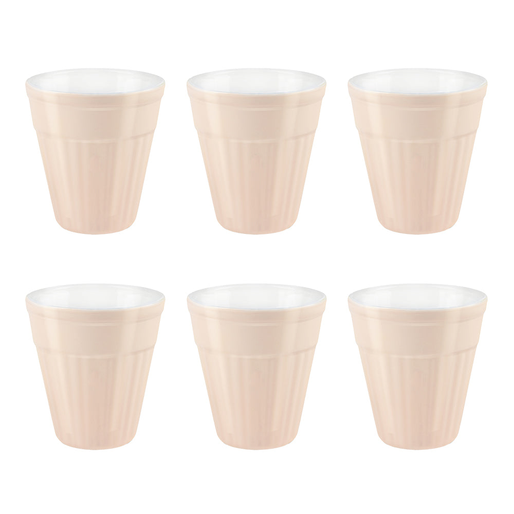 Larah By Borosil Kulhad Set of 6, Peach Puff, 200ml 200 ml x 6