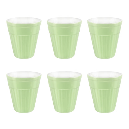 Larah By Borosil Kulhad Set of 6, Soft Green, 200ml 200 ml x 6