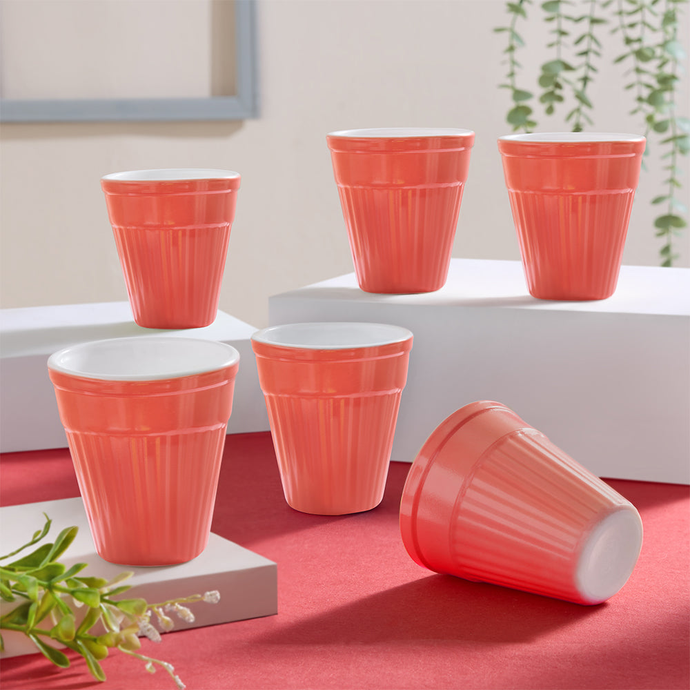 Larah Kulhad Set, Sunset Orange