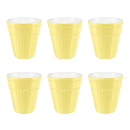 Larah By Borosil Kulhad Set of 6, Sun Yellow, 200ml 200 ml x 6