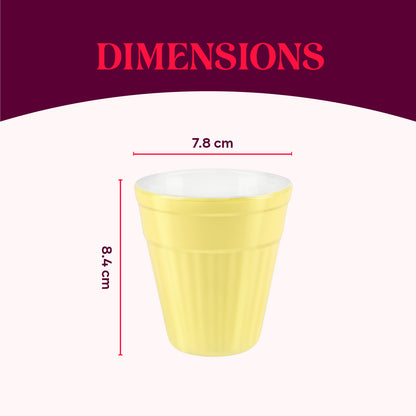 Larah By Borosil Kulhad Set of 6, Sun Yellow, 200ml 200 ml x 6