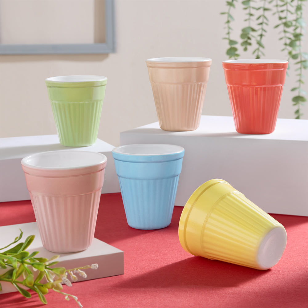 Larah Kulhad Set of 6, Urban Assorted, 200ml