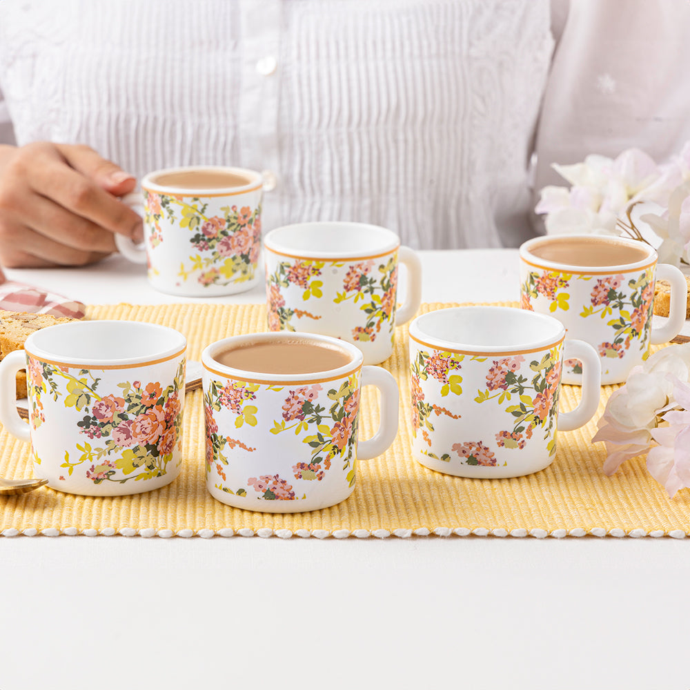 Larah By Borosil Amora Mug Set, 100ml x 6