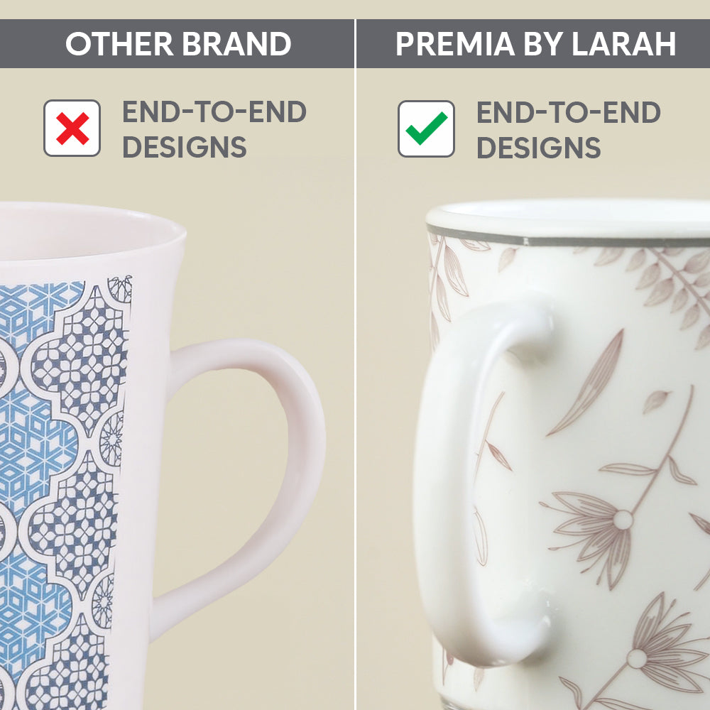 Larah By Borosil Grandeur Mug Set, 100 ml 100 ml x 6