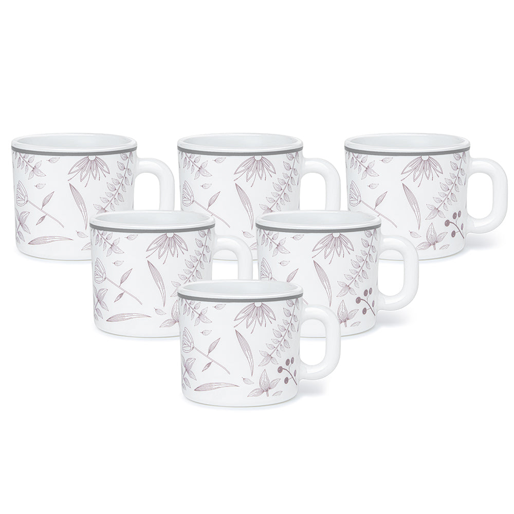 Larah By Borosil Grandeur Mug Set, 100 ml 100 ml x 6