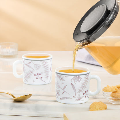 Larah By Borosil Grandeur Mug Set, 100 ml 100 ml x 6