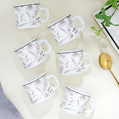 Larah By Borosil Grandeur Mug Set, 100 ml 100 ml x 6