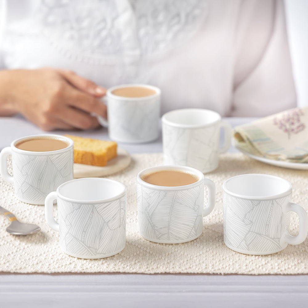 Larah By Borosil Ivy Mug Set, 100ml x 6