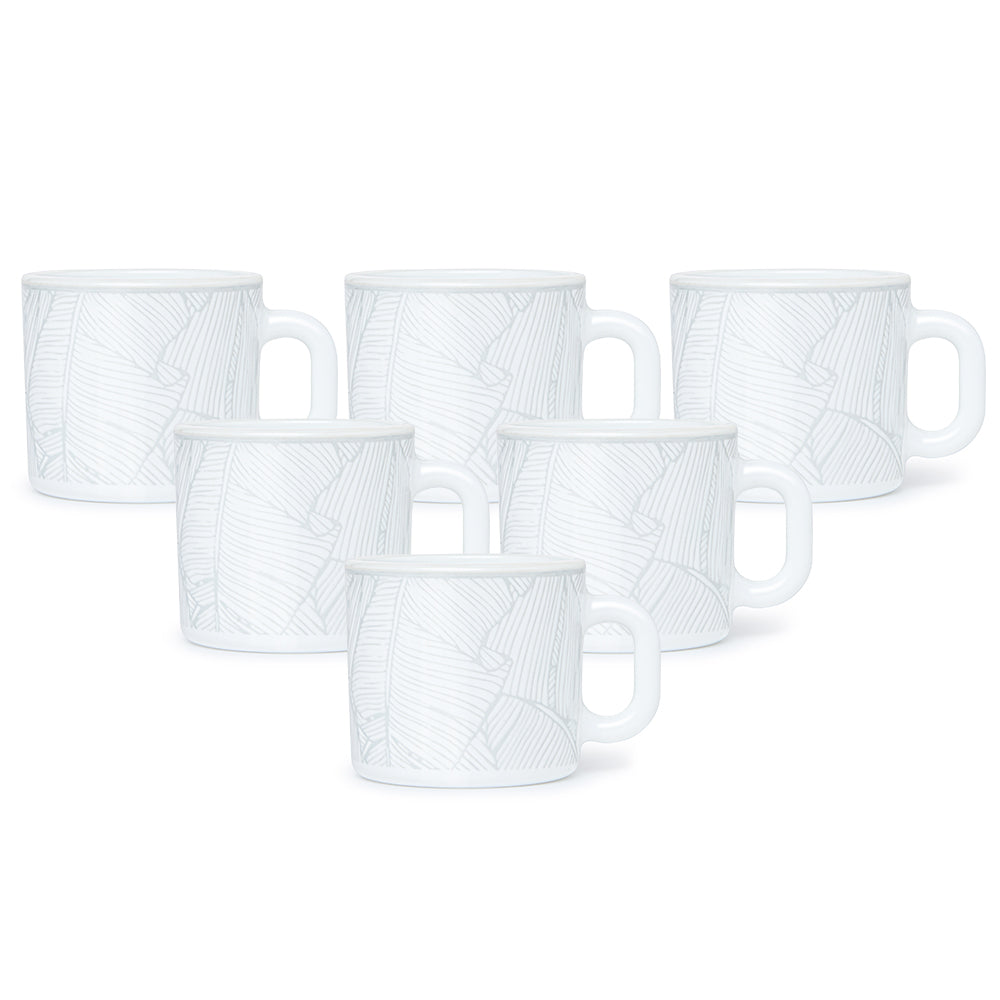 Larah By Borosil Ivy Mug Set, 100 ml 100 ml x 6