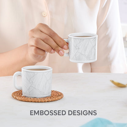 Larah By Borosil Ivy Mug Set, 100 ml 100 ml x 6