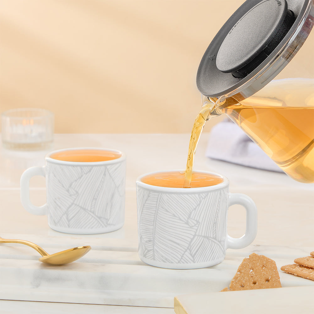 Larah By Borosil Ivy Mug Set, 100 ml 100 ml x 6