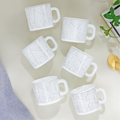 Larah By Borosil Ivy Mug Set, 100 ml 100 ml x 6