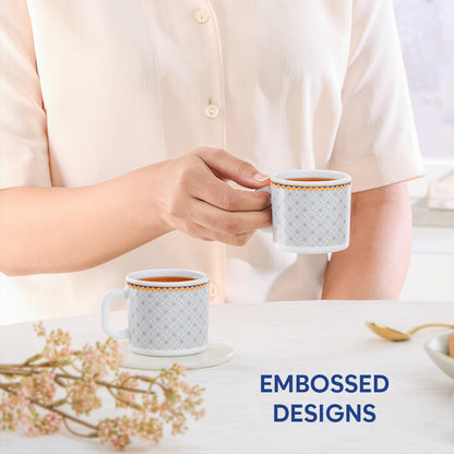 Larah By Borosil Kosmia Mug Set, 100 ml 100 ml x 6