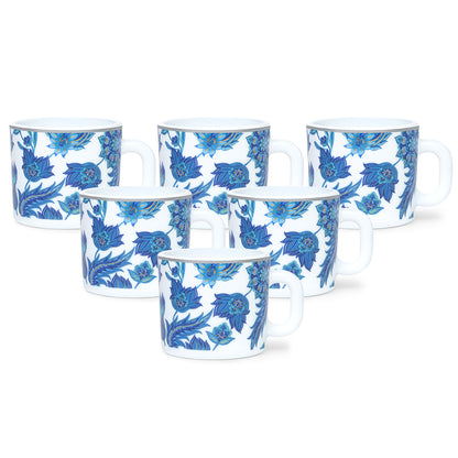 Larah By Borosil New Iris Mug Set, 100 ml 100 ml x 6