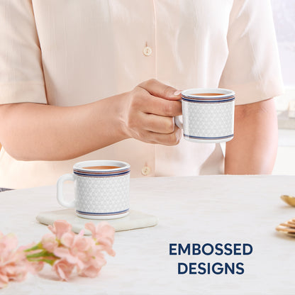 Larah By Borosil Starlight Mug Set, 100 ml 100 ml x 6