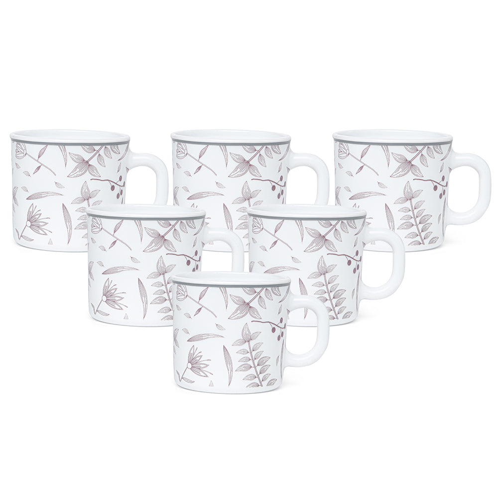 Larah By Borosil Grandeur Mug Set, 180 ml 180 ml x 6