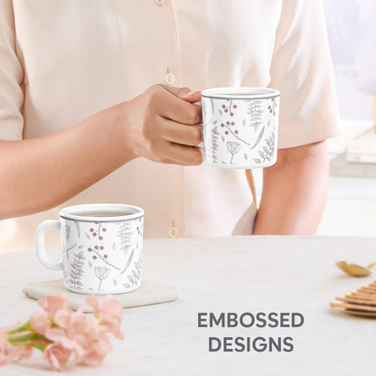 Larah By Borosil Grandeur Mug Set, 180 ml 180 ml x 6