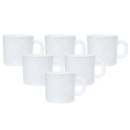 Larah By Borosil Ivy Mug Set, 180 ml 180 ml x 6