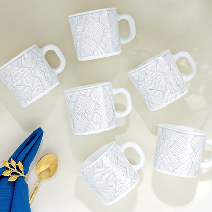 Larah By Borosil Ivy Mug Set, 180 ml 180 ml x 6