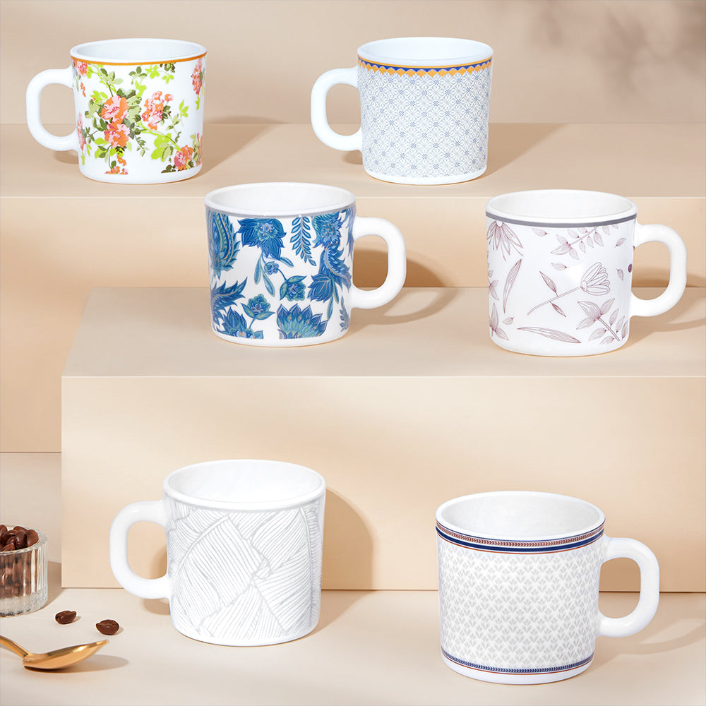 Larah By Borosil Kosmia Mug Set, 180 ml 180 ml x 6