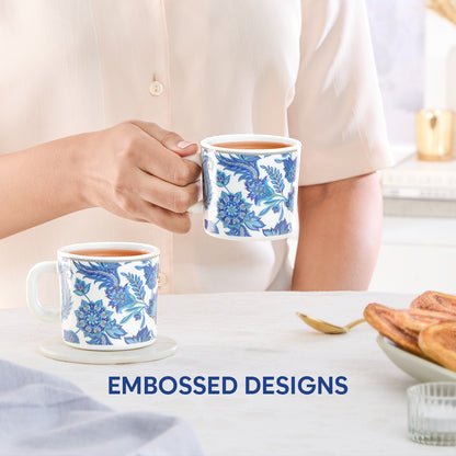 Larah By Borosil New Iris Mug Set, 180 ml 180 ml x 6