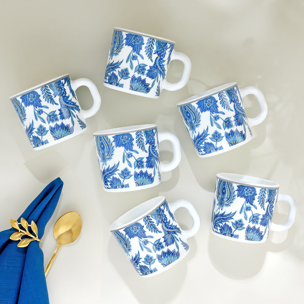 Larah By Borosil New Iris Mug Set, 180 ml 180 ml x 6