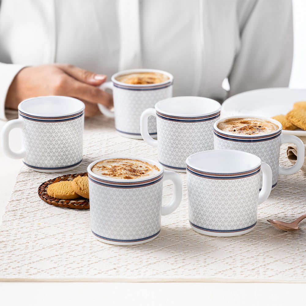 Larah By Borosil Starlight Mug Set, 180 ml 180 ml x 6