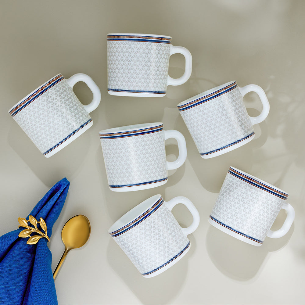 Larah By Borosil Starlight Mug Set, 180 ml 180 ml x 6