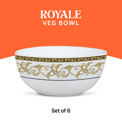 Larah by Borosil Royale Veg Bowl Set 6 pc Set