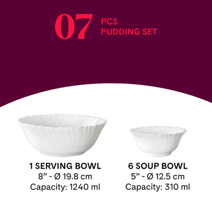 Larah by Borosil Blue Cascade Pudding Set 7 pc Set (Small)