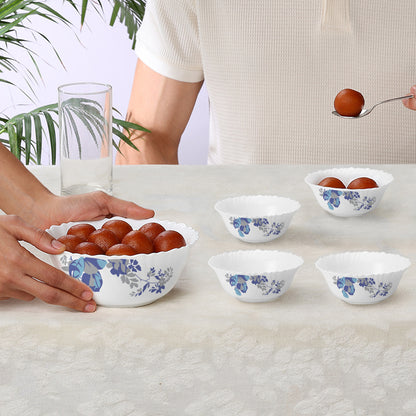Larah by Borosil Blue Cascade Pudding Set 7 pc Set (Small)