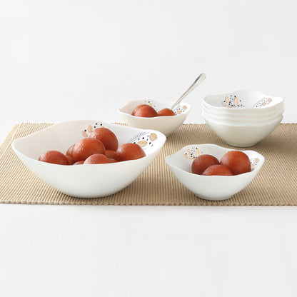 Larah by Borosil Caramel Pudding Set 7 pc Set (Square)