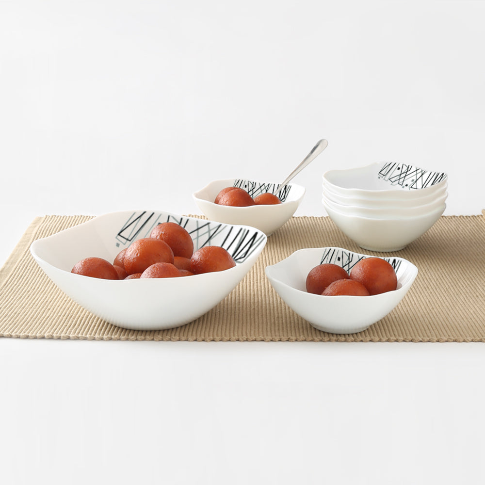 Larah by Borosil Carnival Pudding Set, 7 pc (Square)