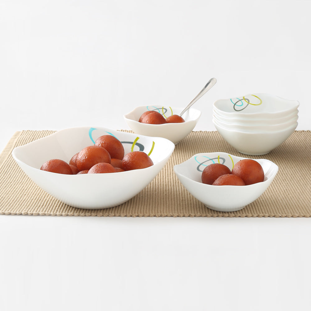 Larah by Borosil Jolly Pudding Set 7 pc Set (Square)