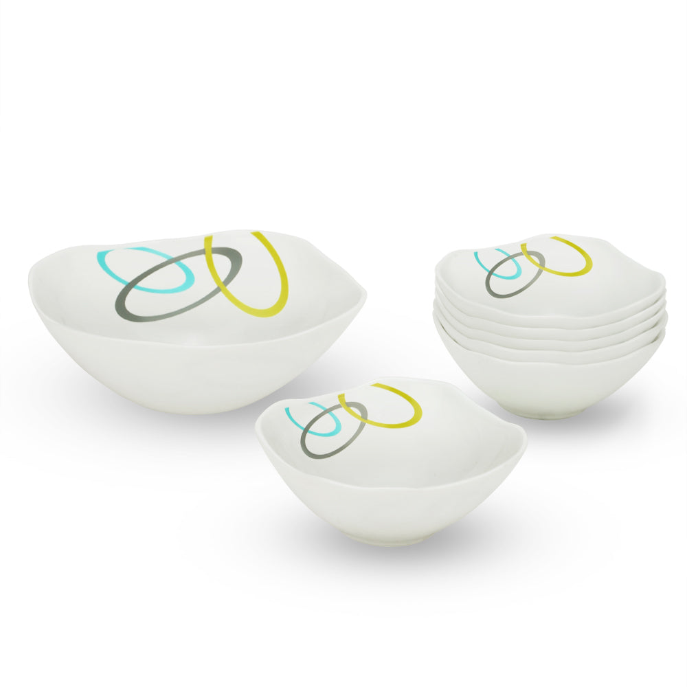 Larah by Borosil Jolly Pudding Set 7 pc Set (Square)