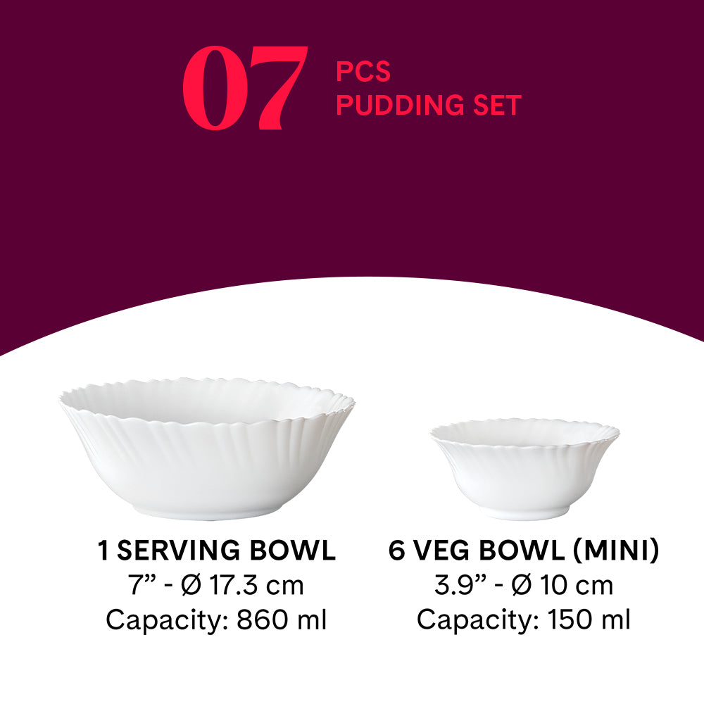 Larah by Borosil Lavender Pudding Set 7 pc Set (Small)
