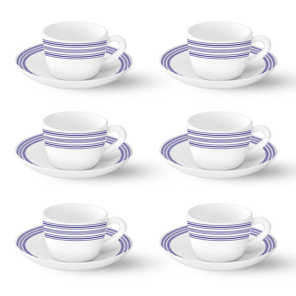 Larah By Borosil Tuscan Cup n Saucer Set 140 ml x 12