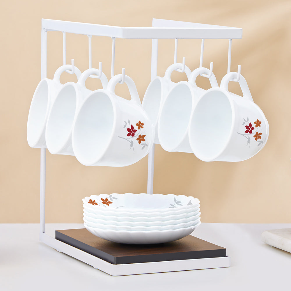 Larah By Borosil Rosalie Cup n Saucer Set 220 ml x 12